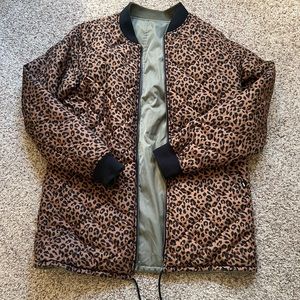 Vans Reversible Leopard Print / Army Green Jacket - Women’s XL/Mens M